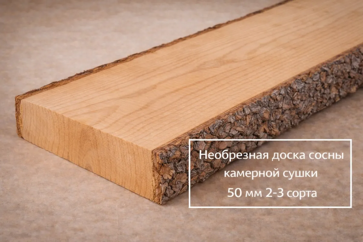 Необрезная доска ольхи камерной сушки 50 мм 2-3 сорта