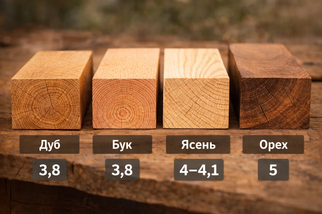 Сравнение с другими породами древесины